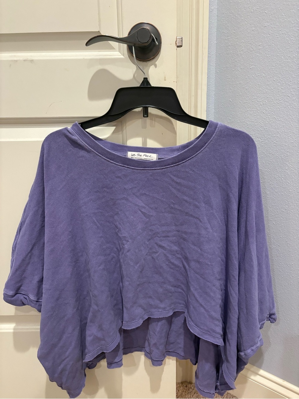 We The Free Cropped Lavender Boxy Pullover